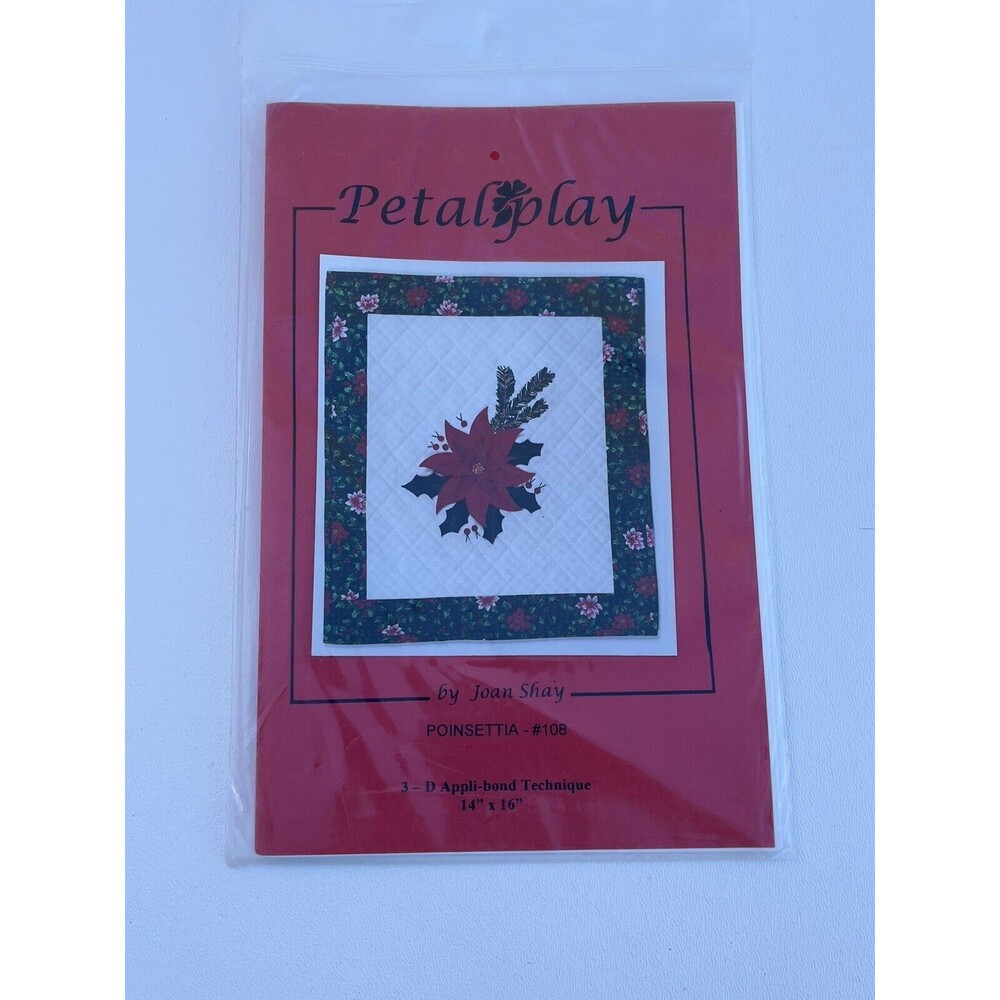 Quilting Pattern Poinsettia Wall Hanging 14x16 Petal Play 108 Christmas Flower